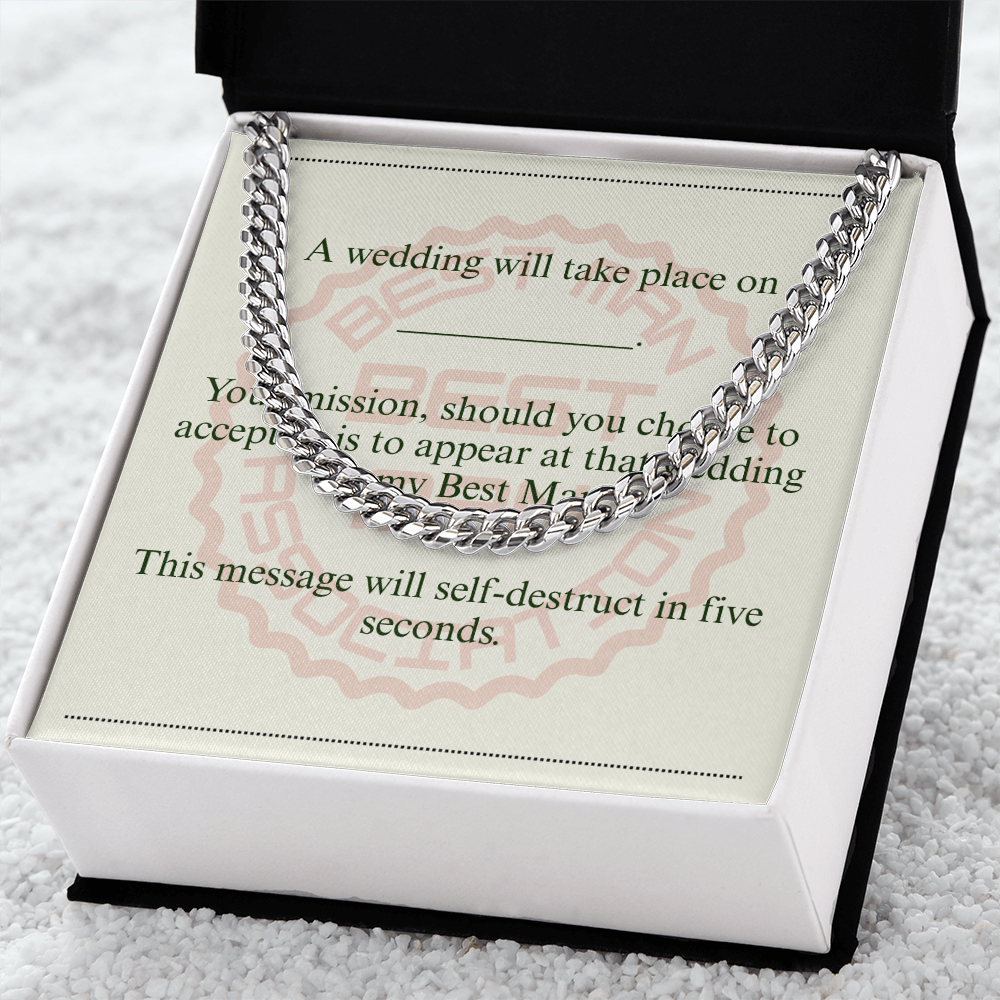 Best Man gift spy themed card Chain