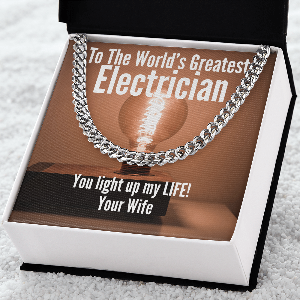 World's Greatest Electrician Cuban Link Necklace