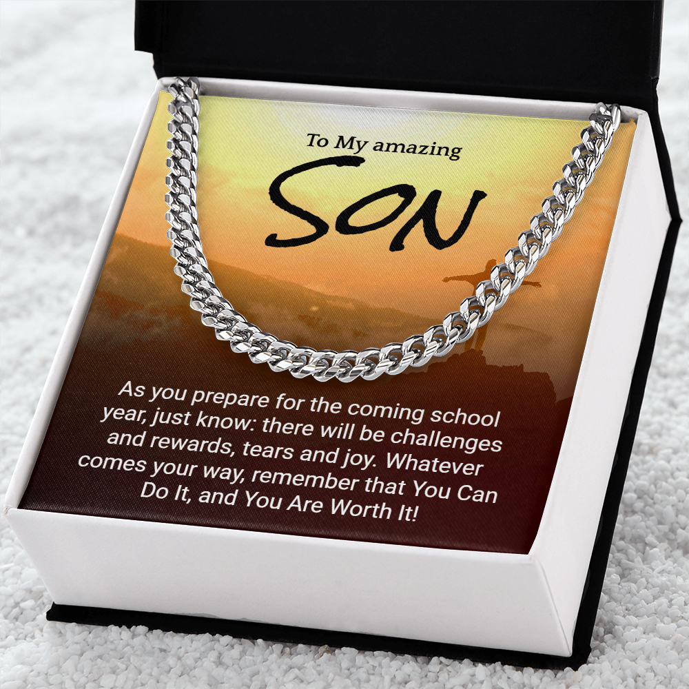 Inspirational Back to school Necklace for Sons