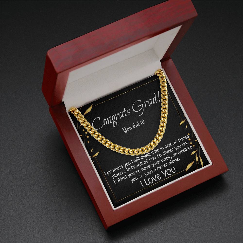 Congrats Grad! Cuban Link necklace for high school, college, etc. graduate