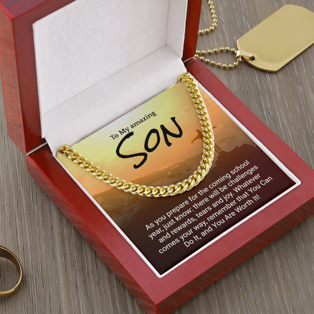 Inspirational Back to school Necklace for Sons