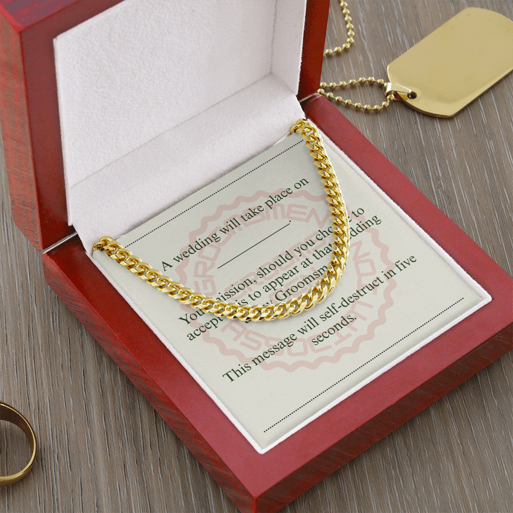 Groomsman gift spy themed card Chain