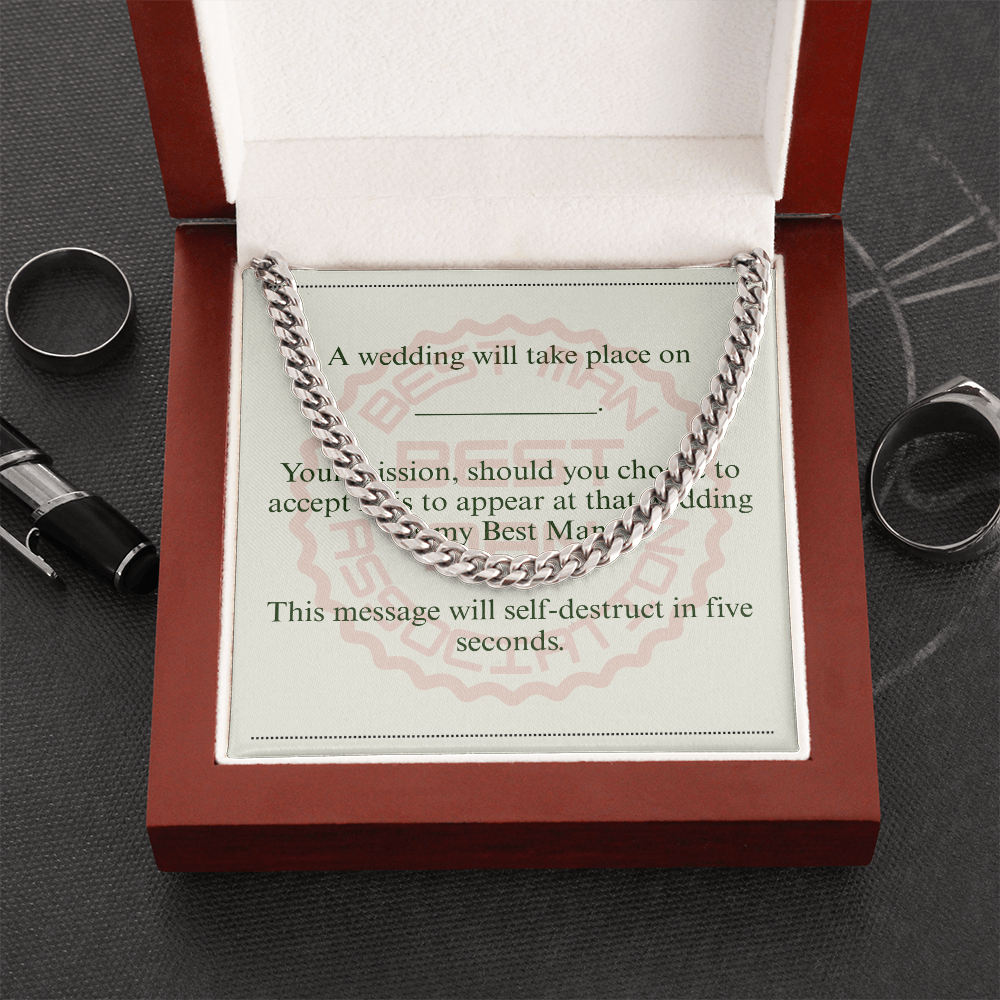 Best Man gift spy themed card Chain