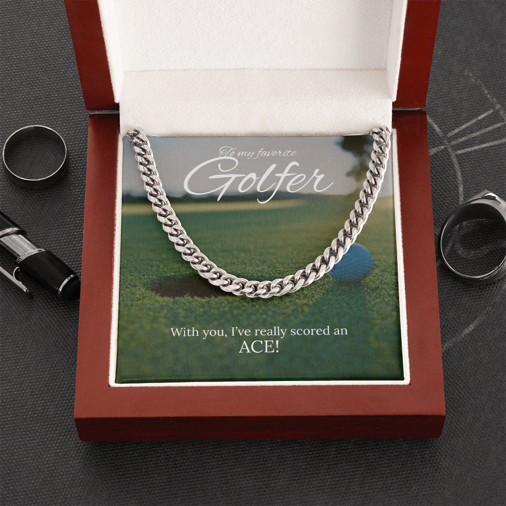 To my Favorite Golfer Cuban Link necklace