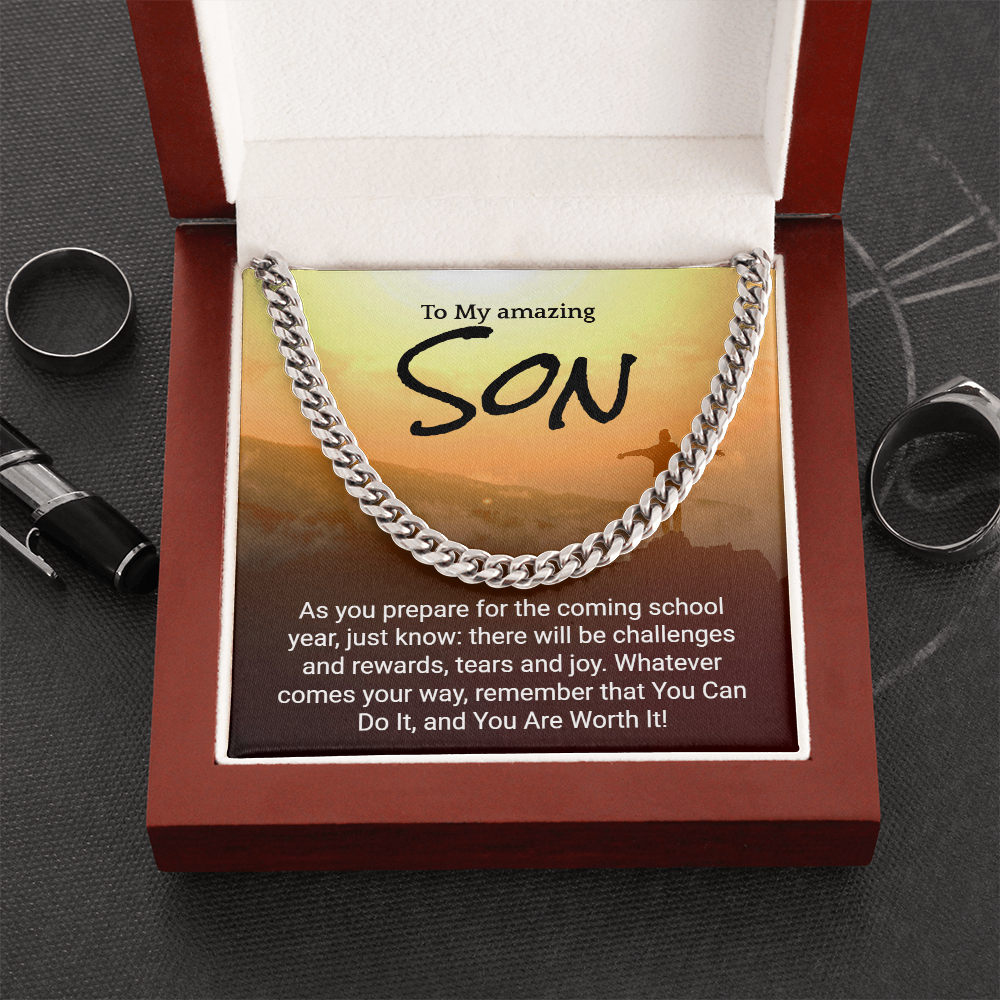Inspirational Back to school Necklace for Sons