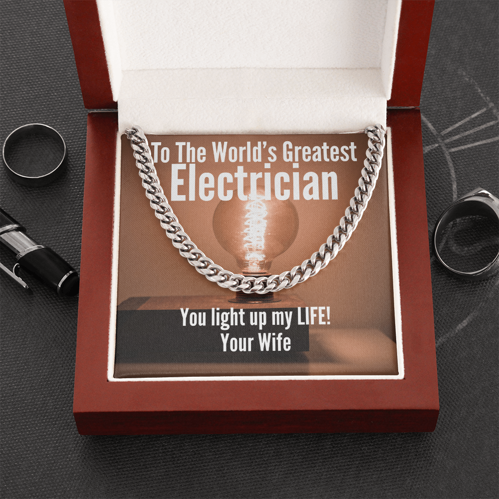 World's Greatest Electrician Cuban Link Necklace