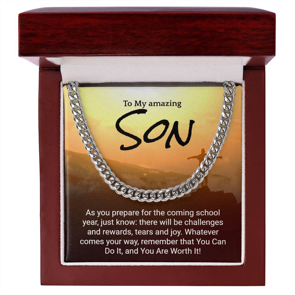 Inspirational Back to school Necklace for Sons