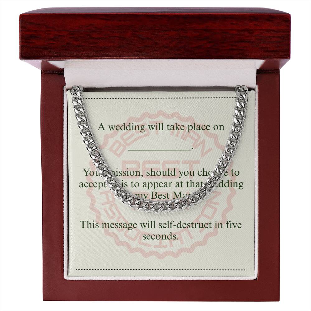 Best Man gift spy themed card Chain