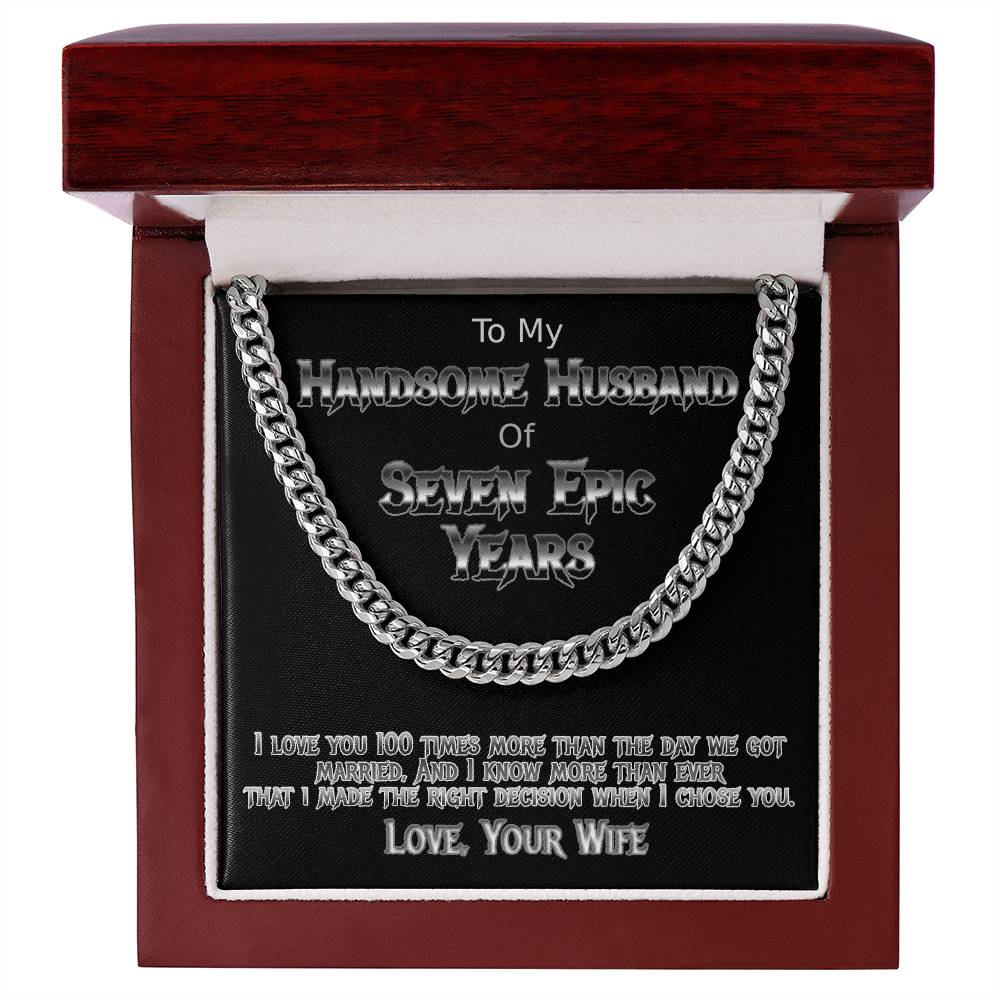 Seven Years anniversary Cuban link necklace for handsome husband