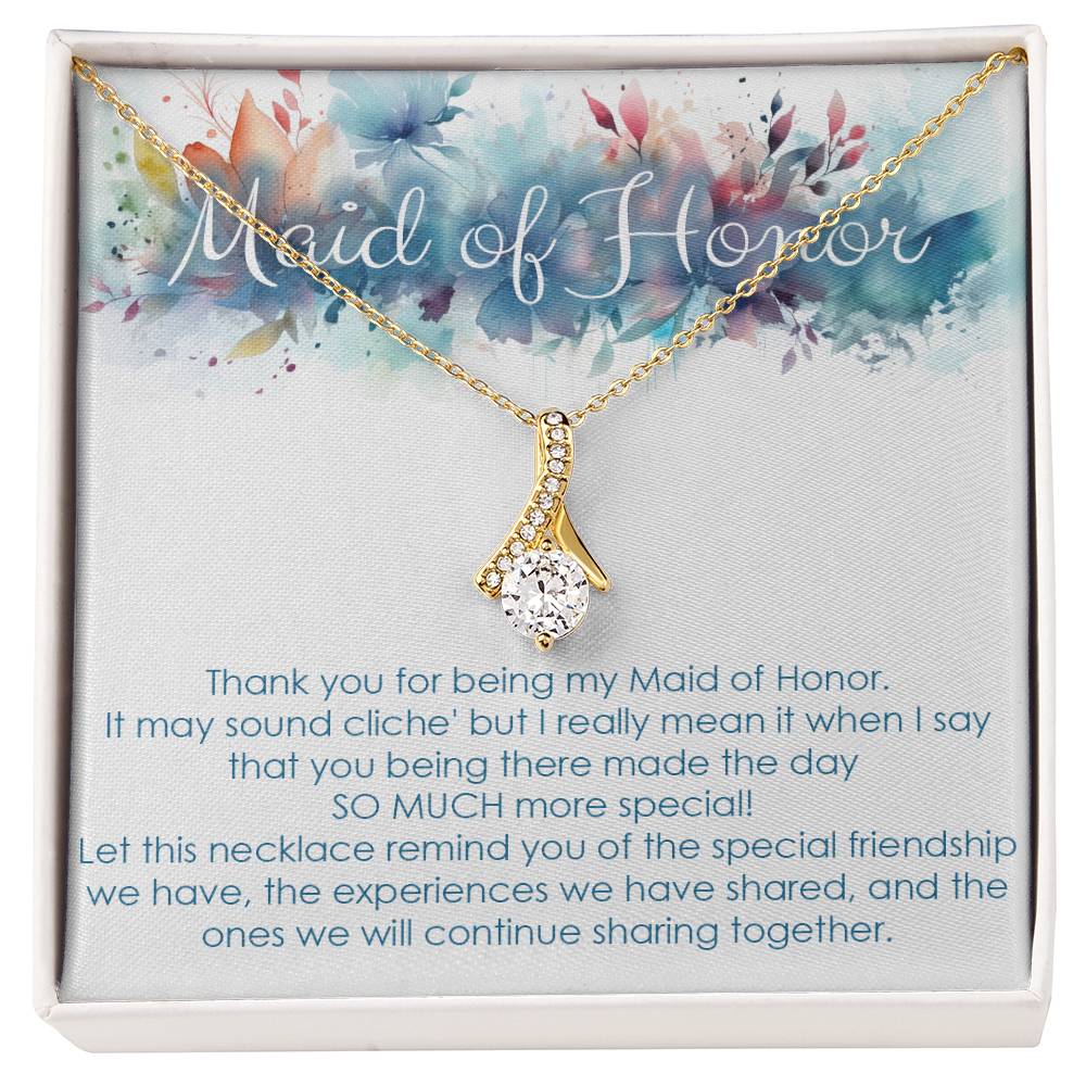 Maid of honor thank you gift for wedding in the PAST. Alluring beauty necklace