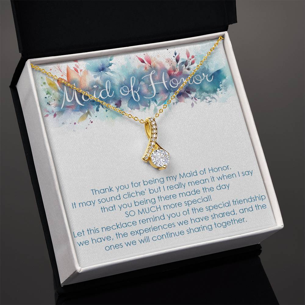 Maid of honor thank you gift for wedding in the PAST. Alluring beauty necklace