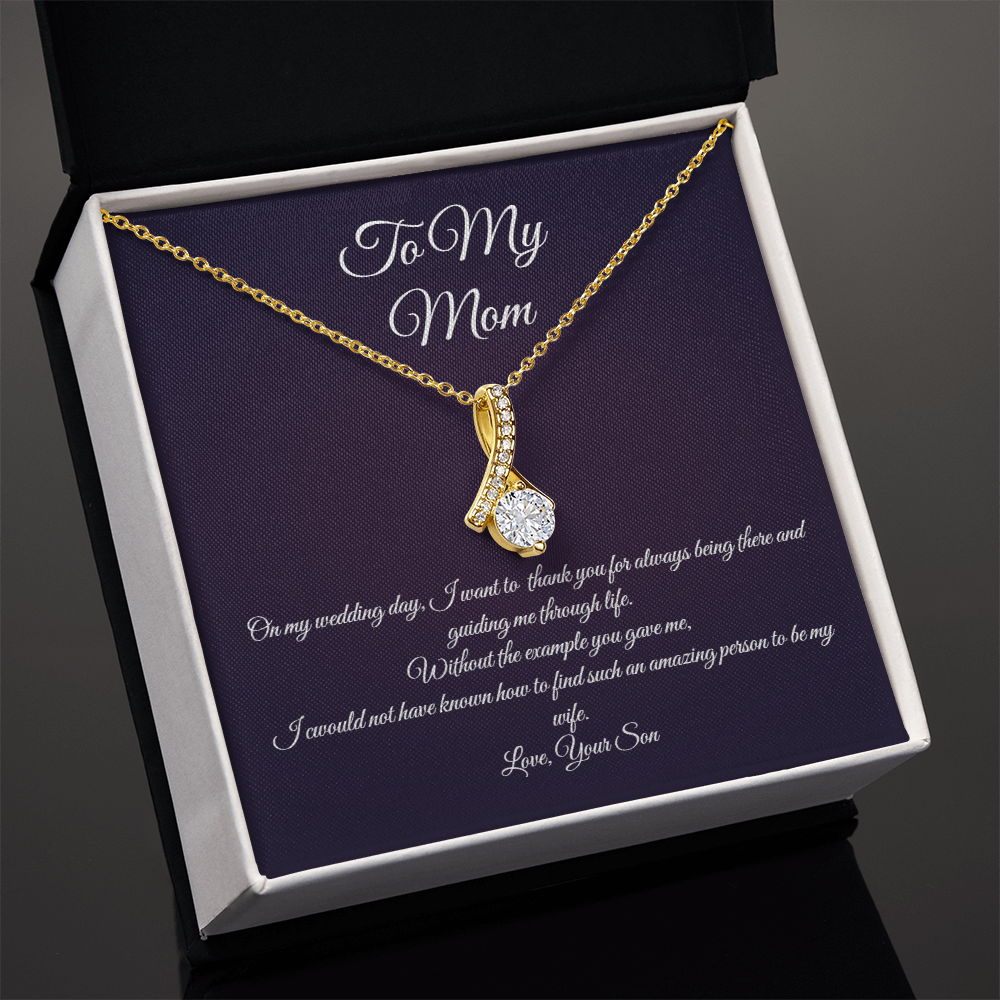 Wedding day necklace gift for Mom from son, Alluring beauty variation