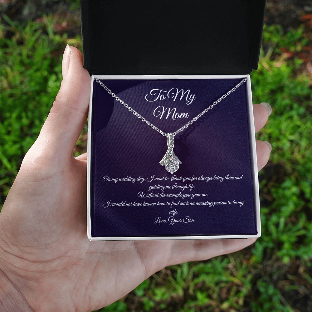 Wedding day necklace gift for Mom from son, Alluring beauty variation