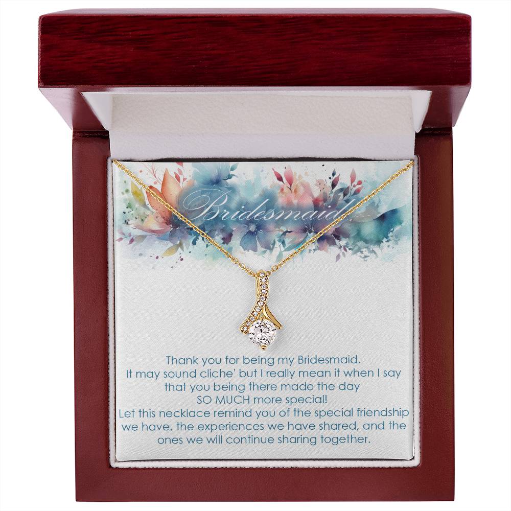 Thank you gift for Bridesmaid for wedding in the past. Alluring beauty necklace.