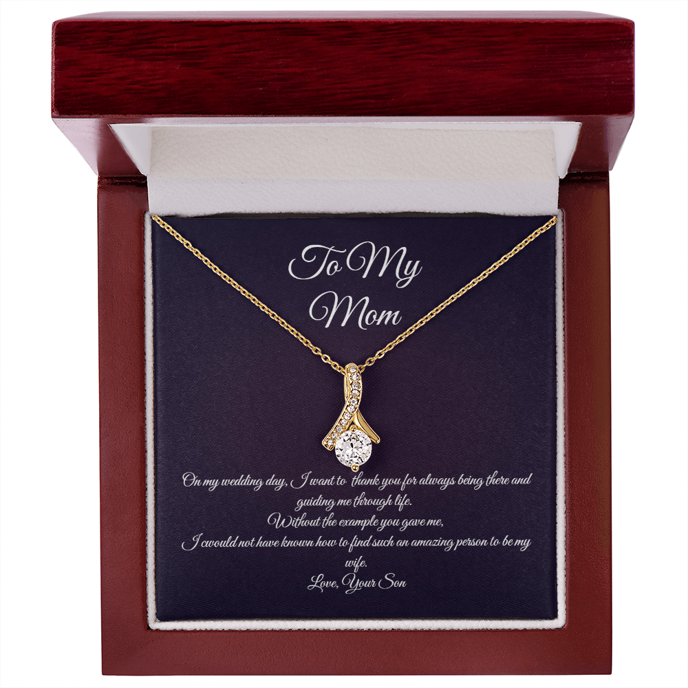 Wedding day necklace gift for Mom from son, Alluring beauty variation