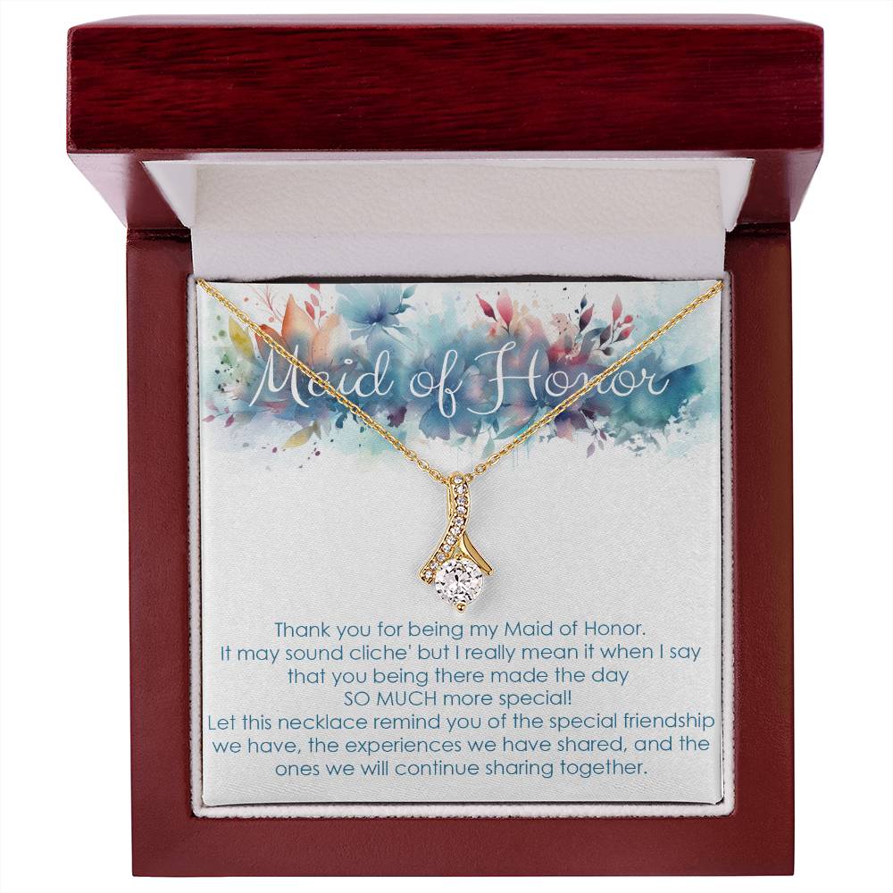 Maid of honor thank you gift for wedding in the PAST. Alluring beauty necklace