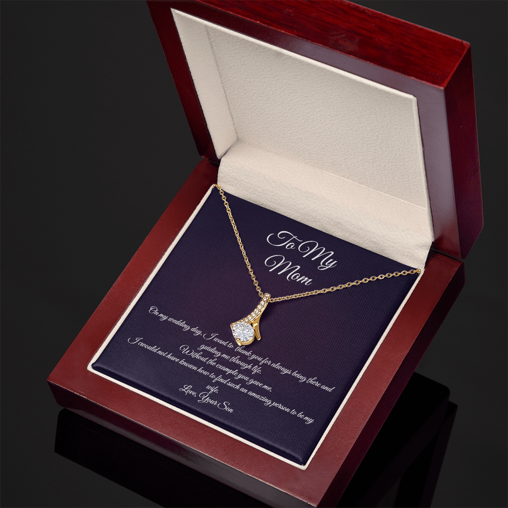 Wedding day necklace gift for Mom from son, Alluring beauty variation