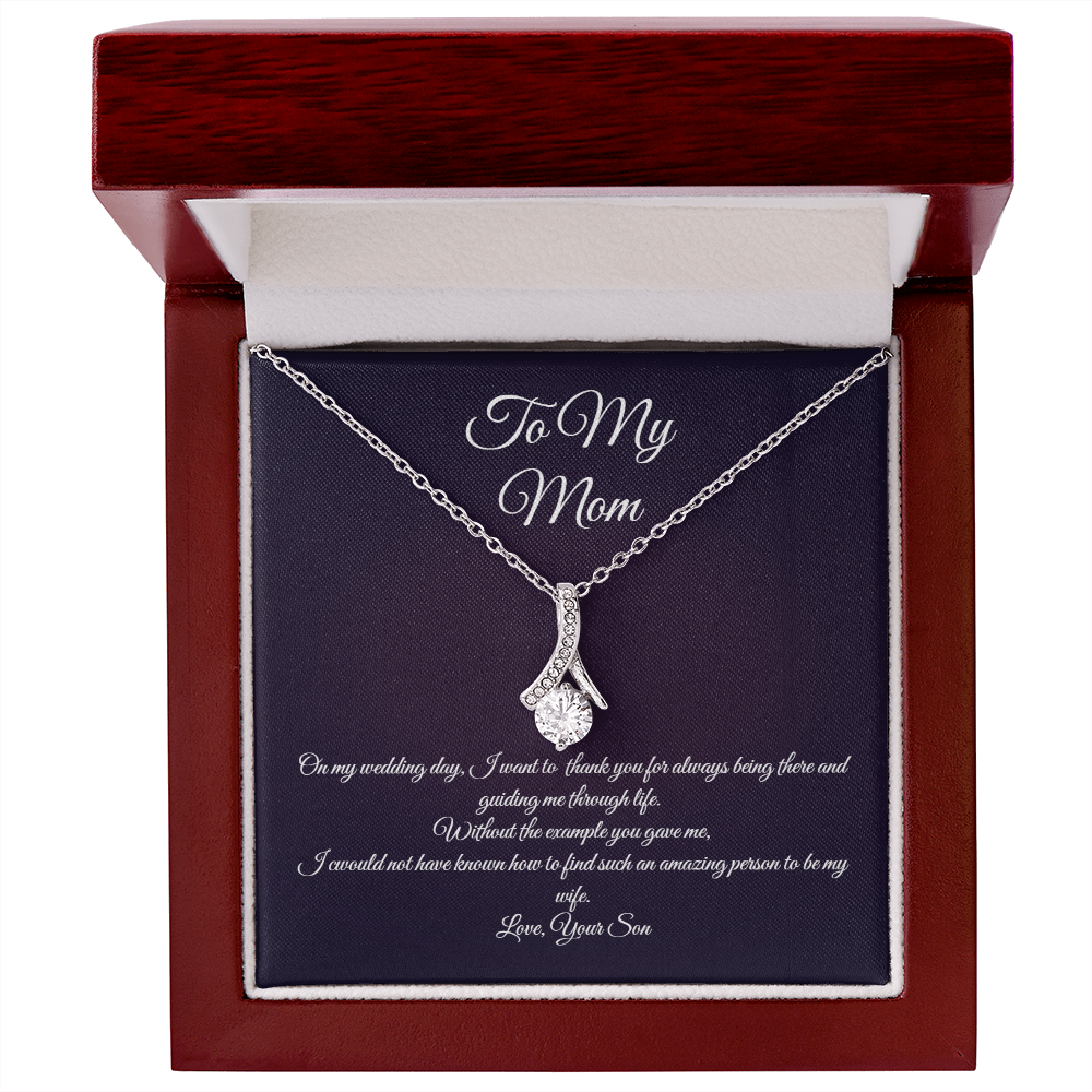 Wedding day necklace gift for Mom from son, Alluring beauty variation