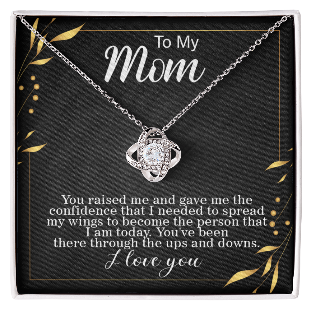 To mom, Spreading my Wings Card Love Knot gift for graduation day, moving out, or going to college