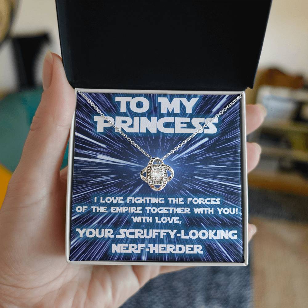 For Her: from scruffy looking Nerf-herder! (love knot variation)