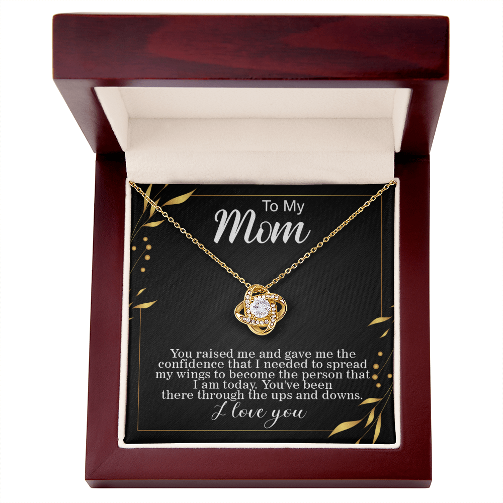 To mom, Spreading my Wings Card Love Knot gift for graduation day, moving out, or going to college