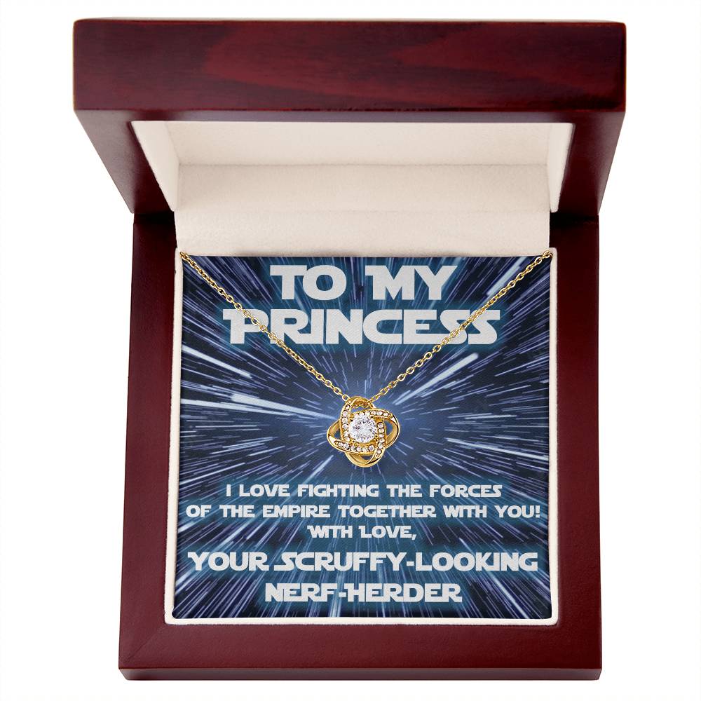 For Her: from scruffy looking Nerf-herder! (love knot variation)