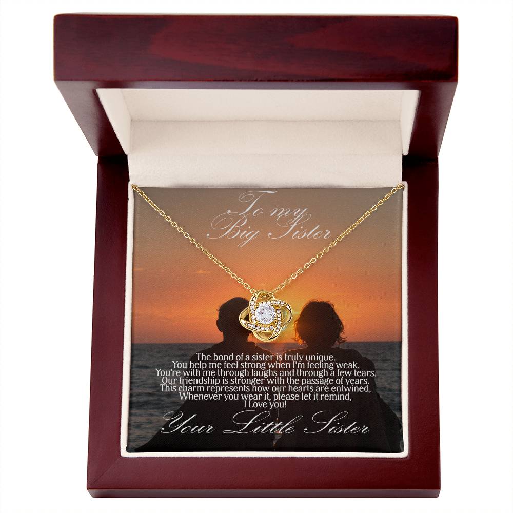 To Big Sister Love Knot necklace