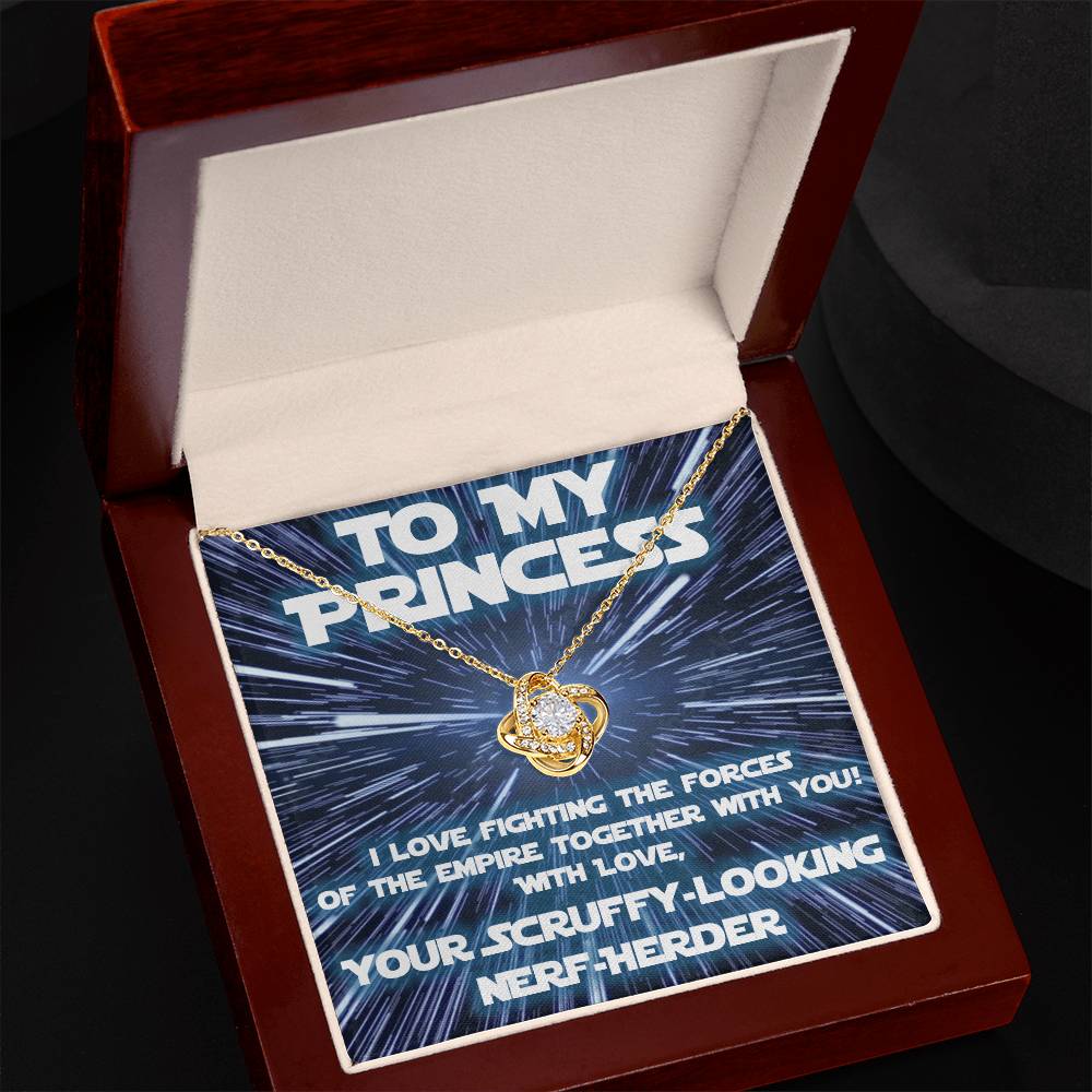 For Her: from scruffy looking Nerf-herder! (love knot variation)