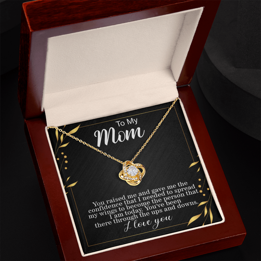 To mom, Spreading my Wings Card Love Knot gift for graduation day, moving out, or going to college