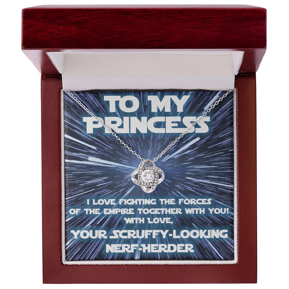 For Her: from scruffy looking Nerf-herder! (love knot variation)