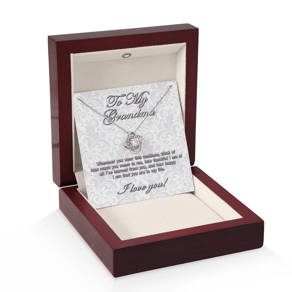 To My Grandma Love knot necklace