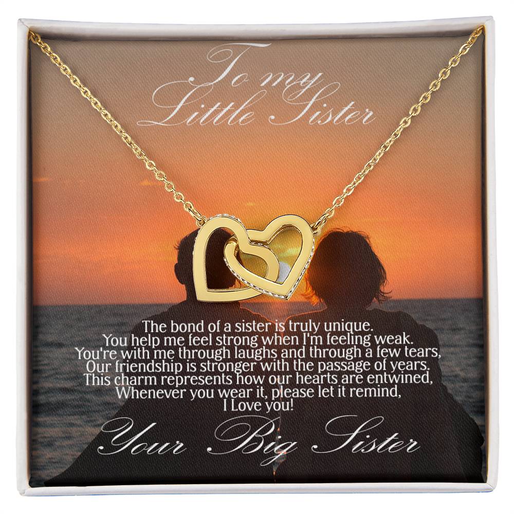 For Little Sister interlocking hearts necklace