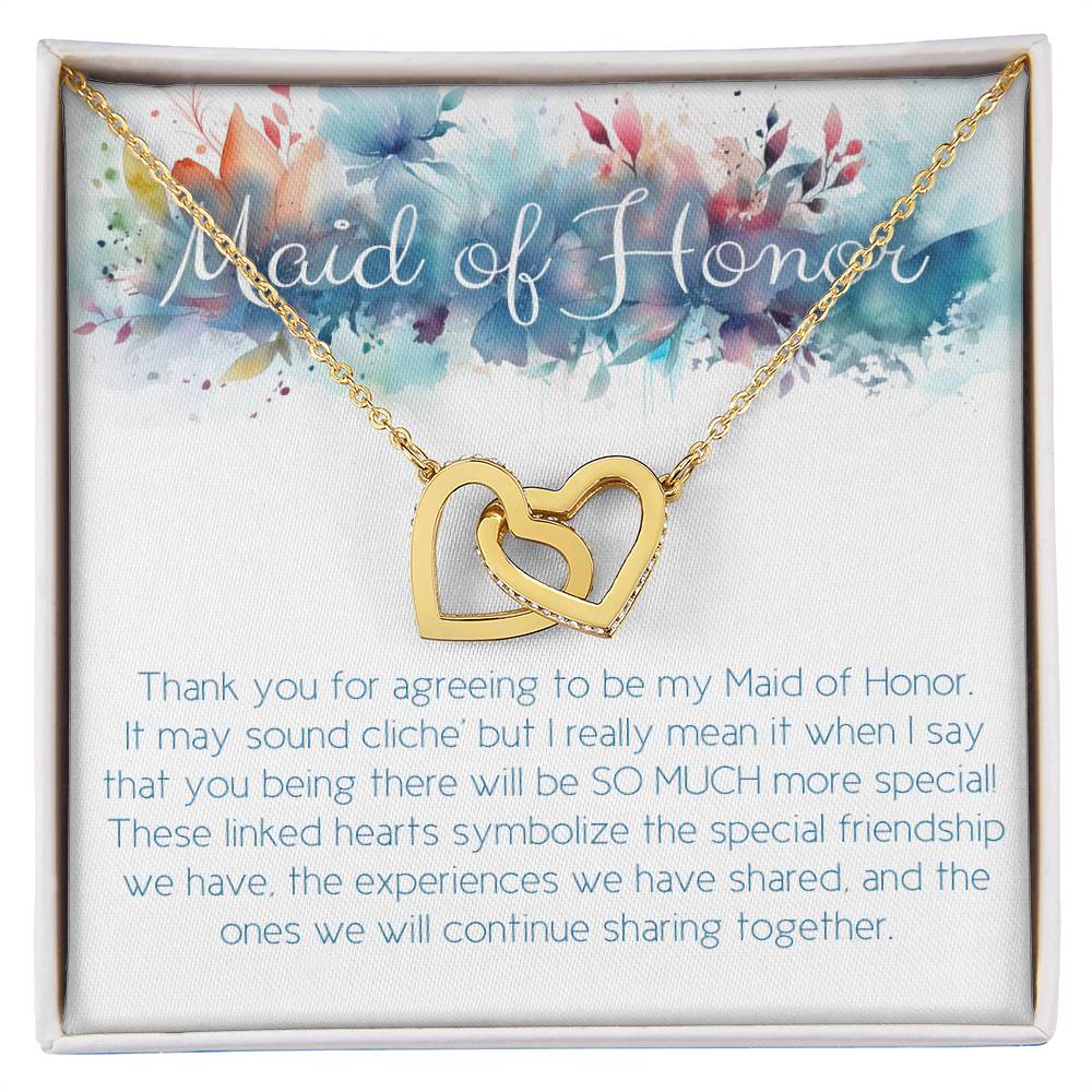 Wedding on future date: Maid of Honor Interlocking hearts necklace