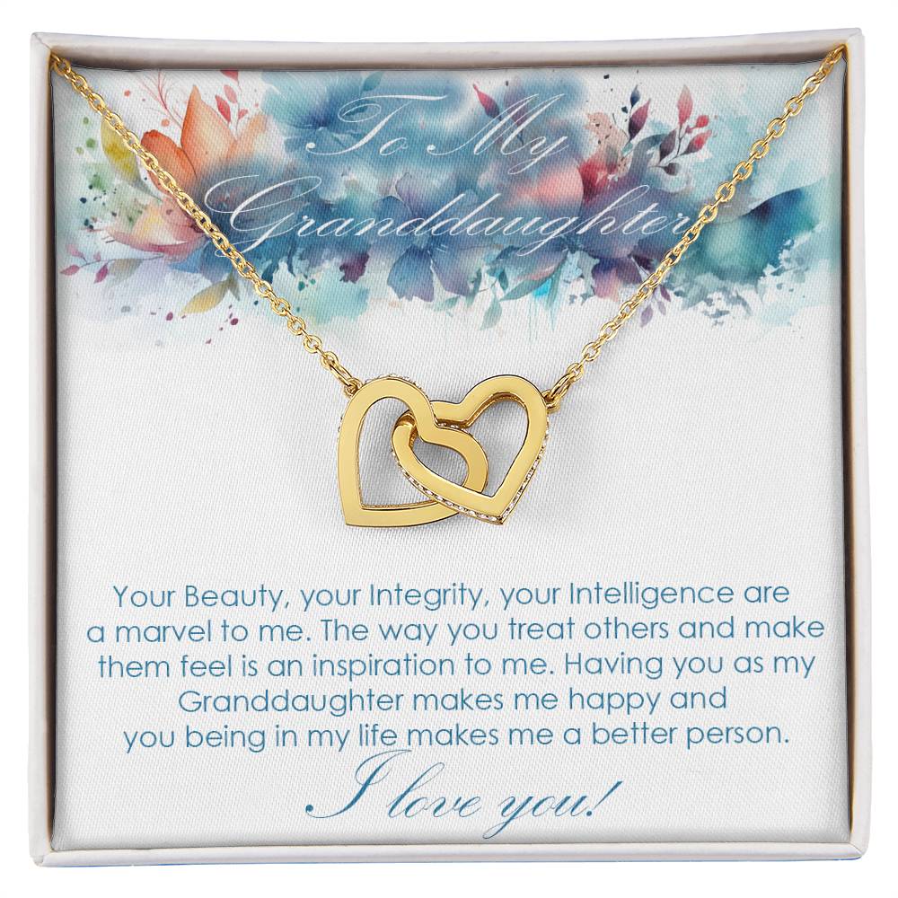 For Granddaughter Interlocking hearts necklace