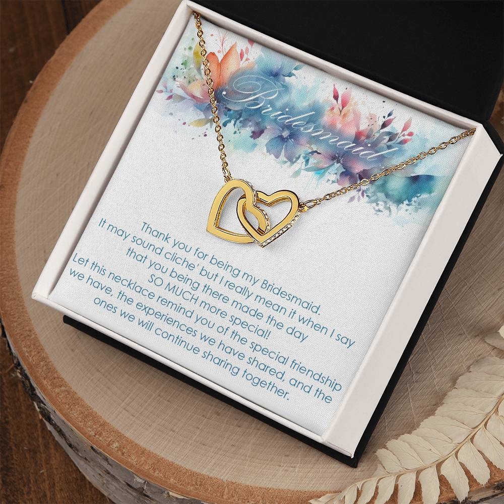 Thank you gift for Bridesmaid for wedding in the past. Interlocking hearts