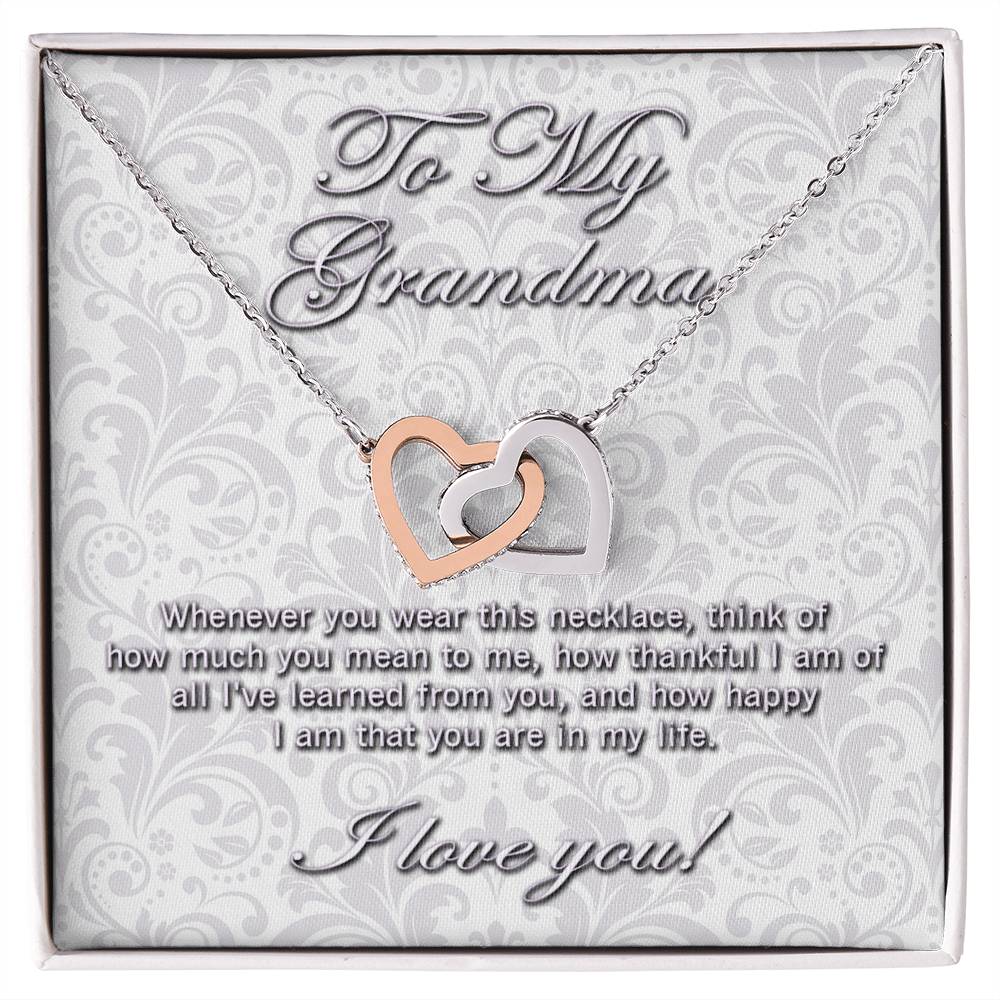 To my Grandma Interlocking hearts necklace