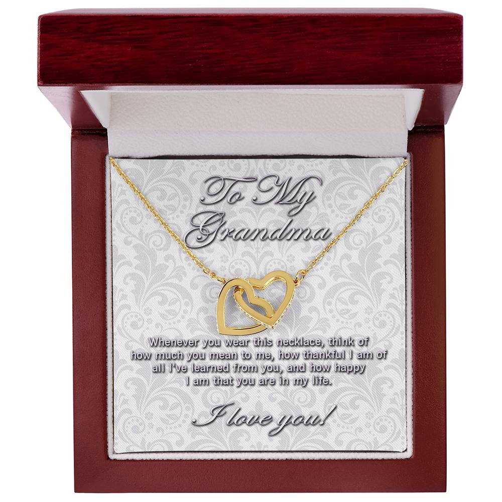 To my Grandma Interlocking hearts necklace