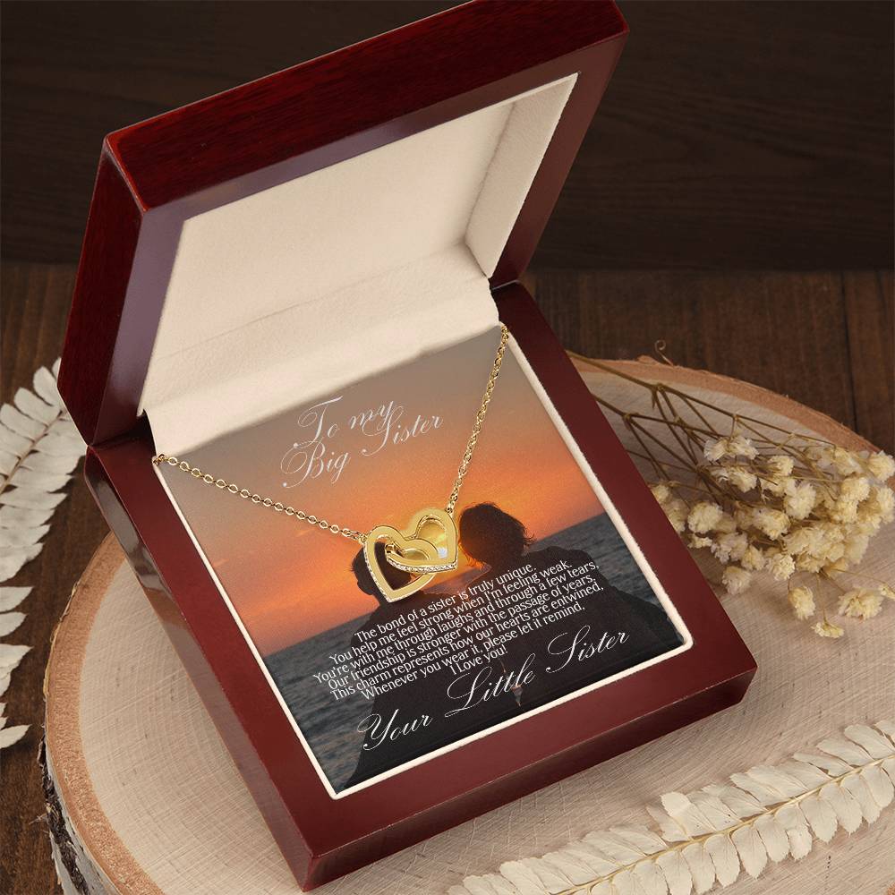 For Big Sister interlocking hearts necklace