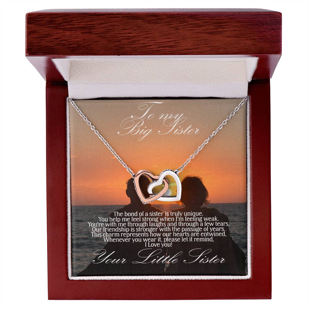For Big Sister interlocking hearts necklace