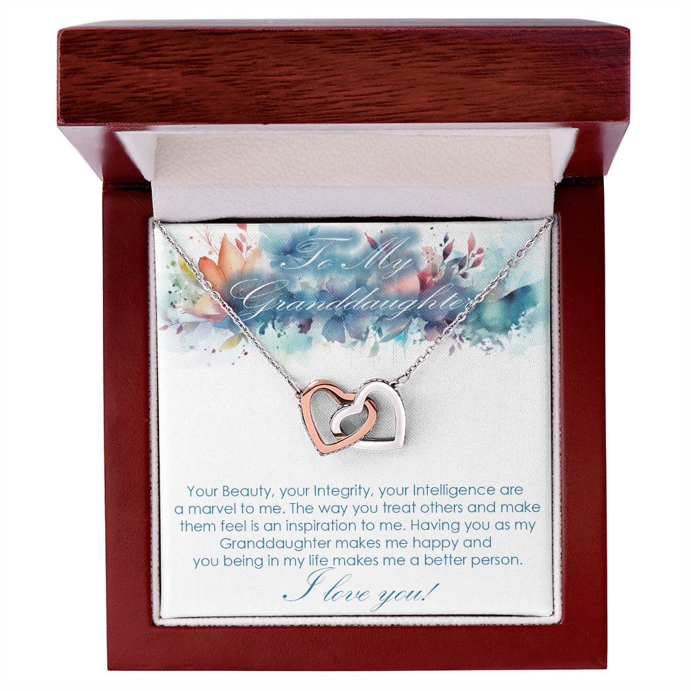 For Granddaughter Interlocking hearts necklace