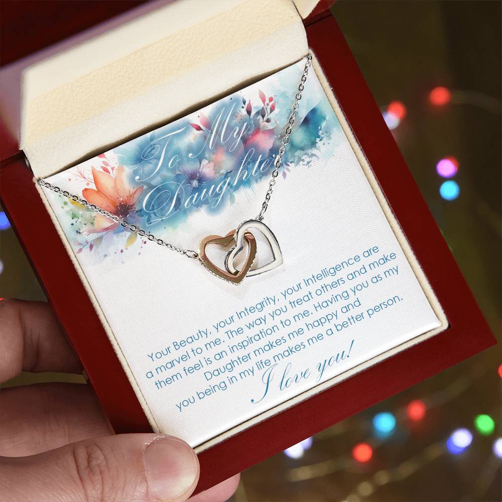 Interlocking Hearts necklace for Daughter