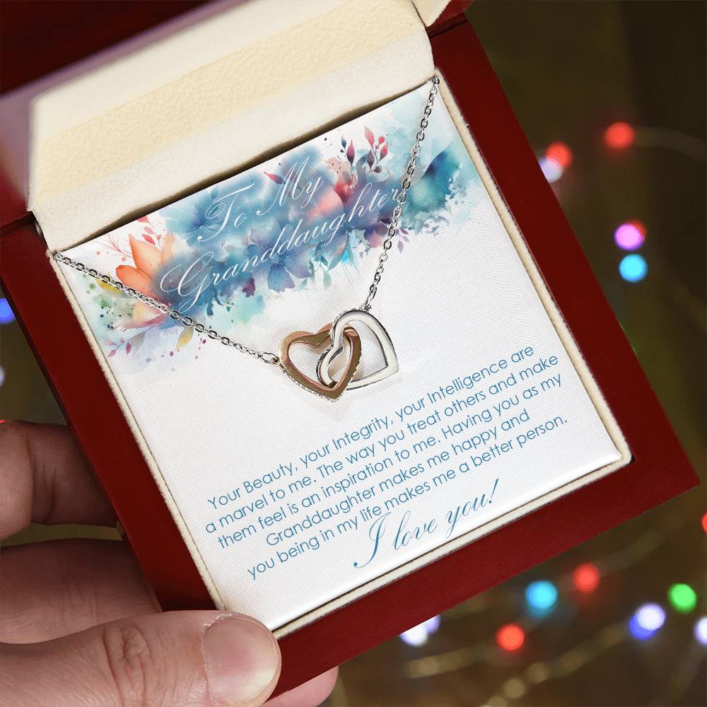 For Granddaughter Interlocking hearts necklace