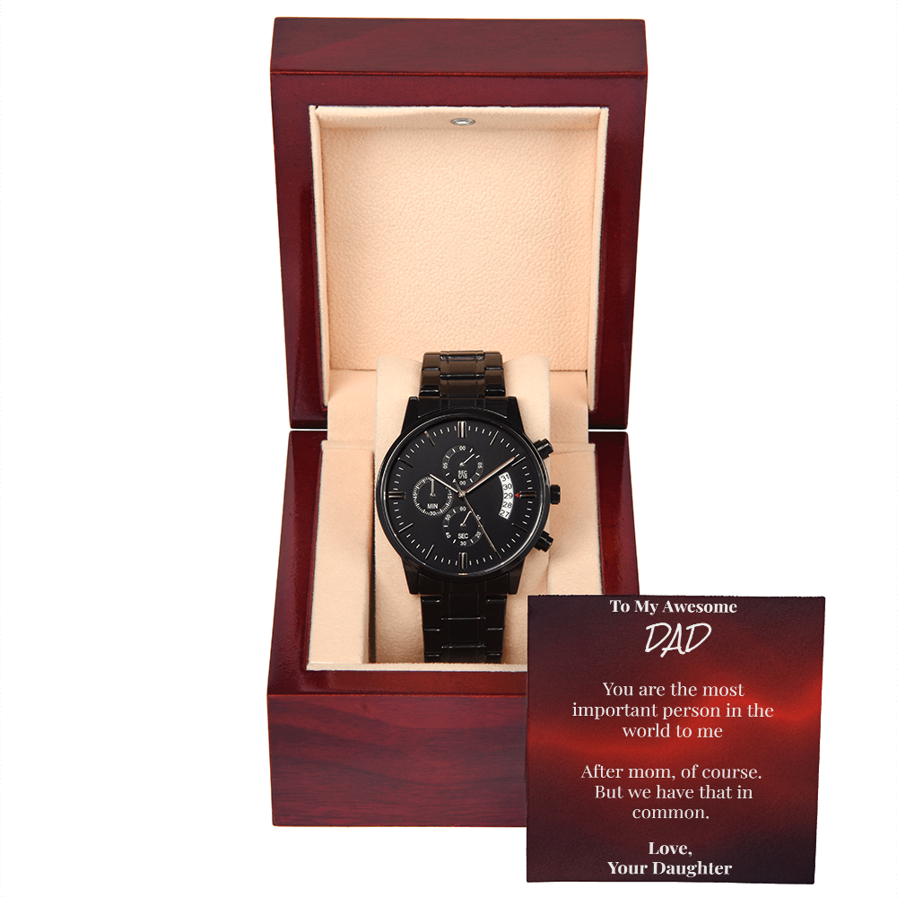 Chronograph Watch for Dad with Sarcastic Card from Daughter