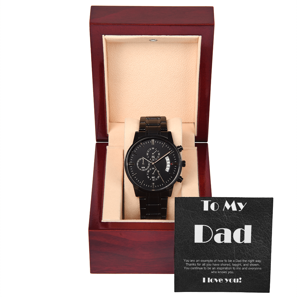 Chronographic Watch for Dad with Meaningful Card: Dad the right way