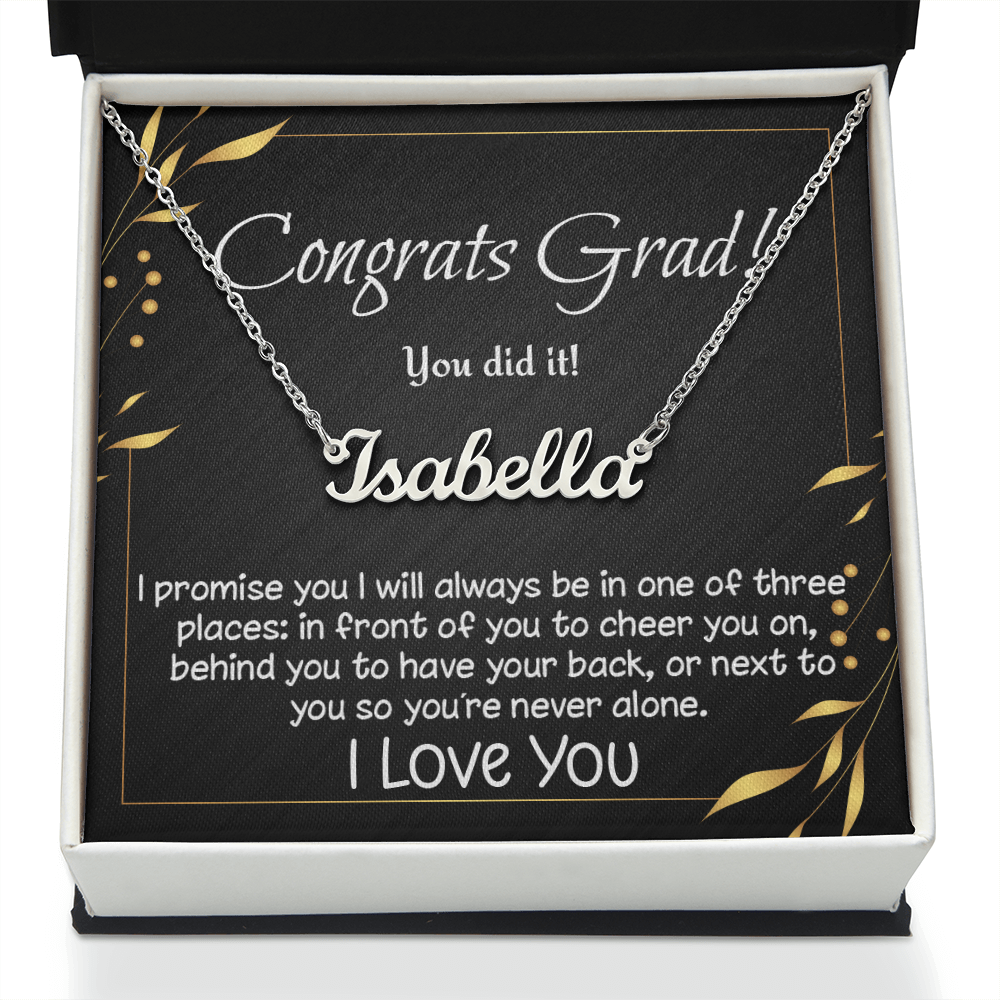 Personalized custom name necklace for high school, college, etc. graduate