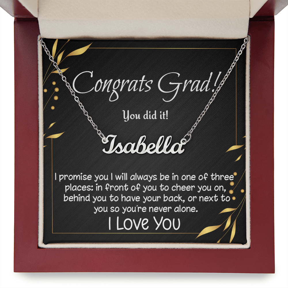 Personalized custom name necklace for high school, college, etc. graduate