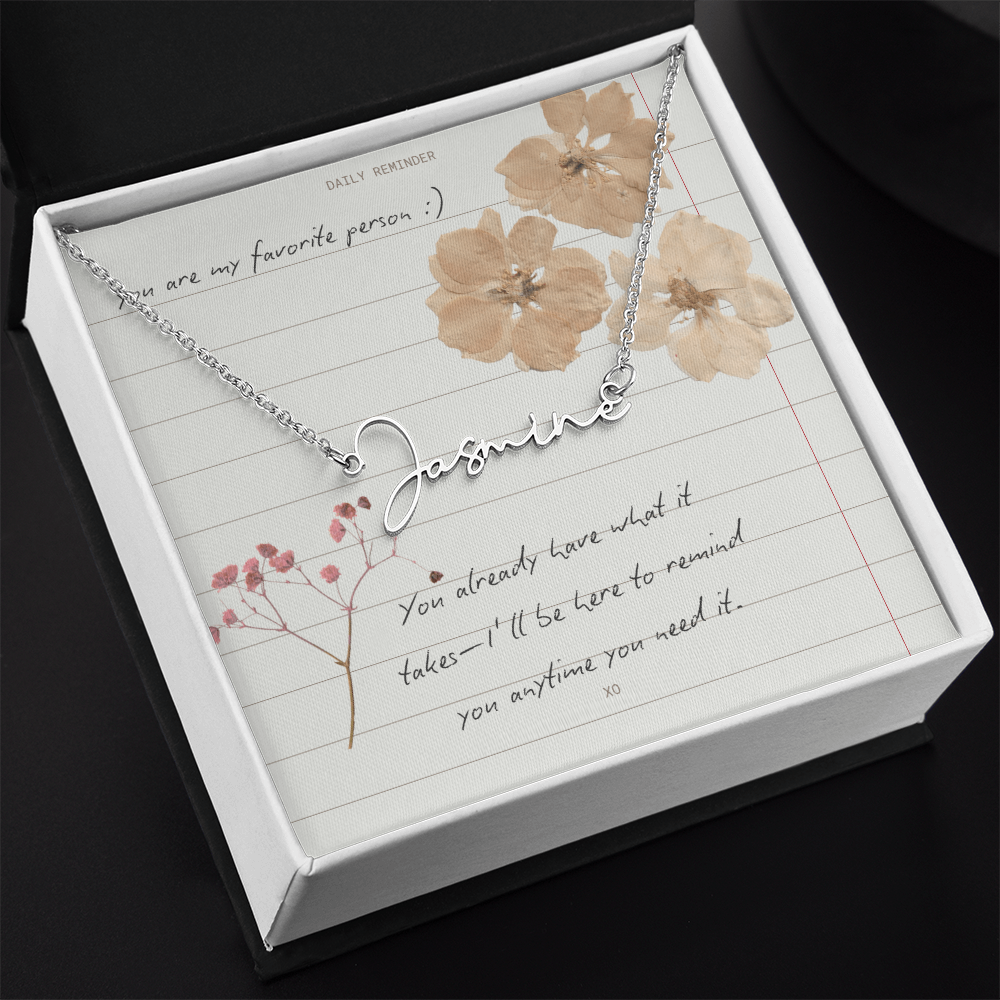 Custom Script necklace You are my Favorite Person Inspirational Card for Best Friend