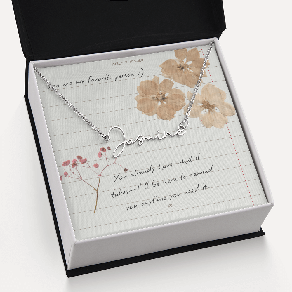 Custom Script necklace You are my Favorite Person Inspirational Card for Best Friend