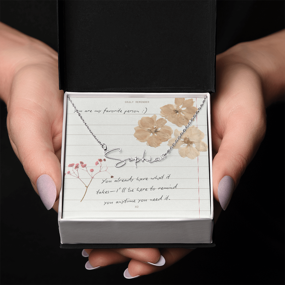 Custom Script necklace You are my Favorite Person Inspirational Card for Best Friend