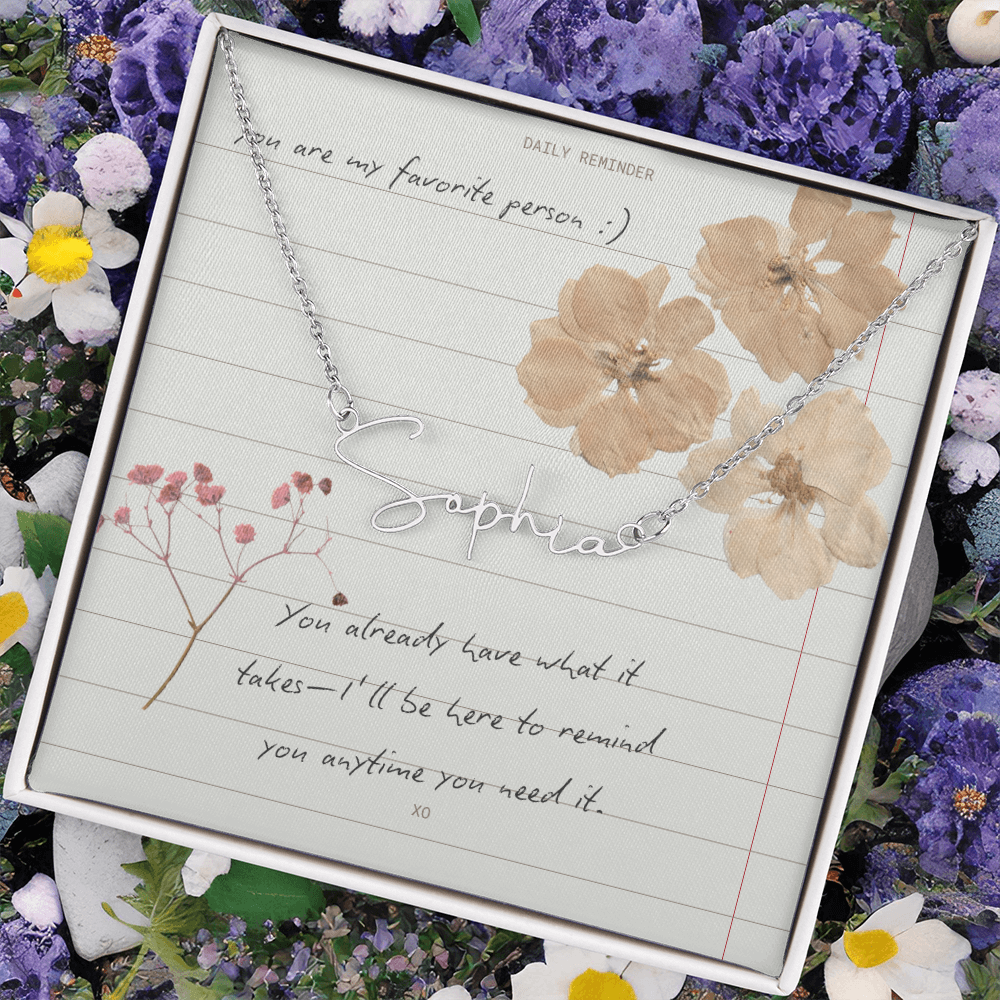 Custom Script necklace You are my Favorite Person Inspirational Card for Best Friend